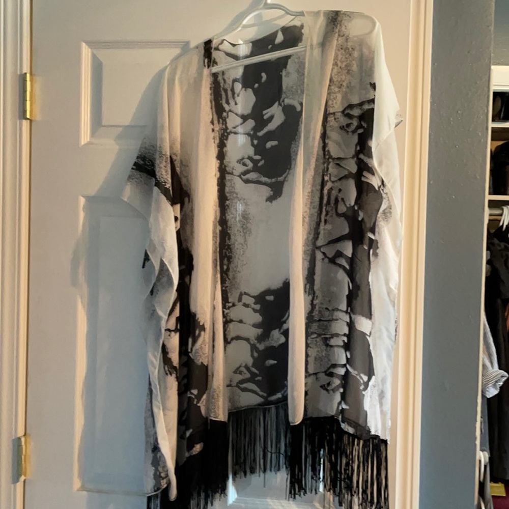 Western style horse pattern fringe shawl